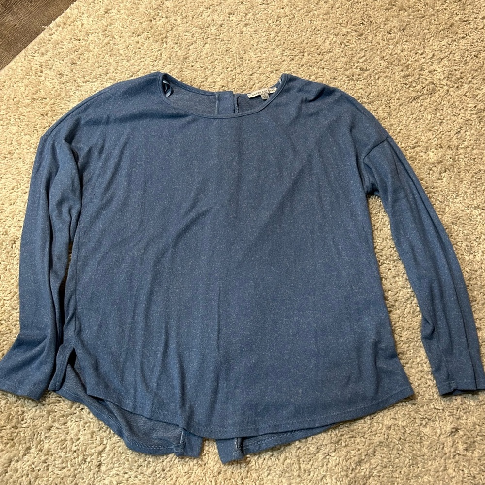 Green Envelope Blue Sweater With Bottons On The Back size large